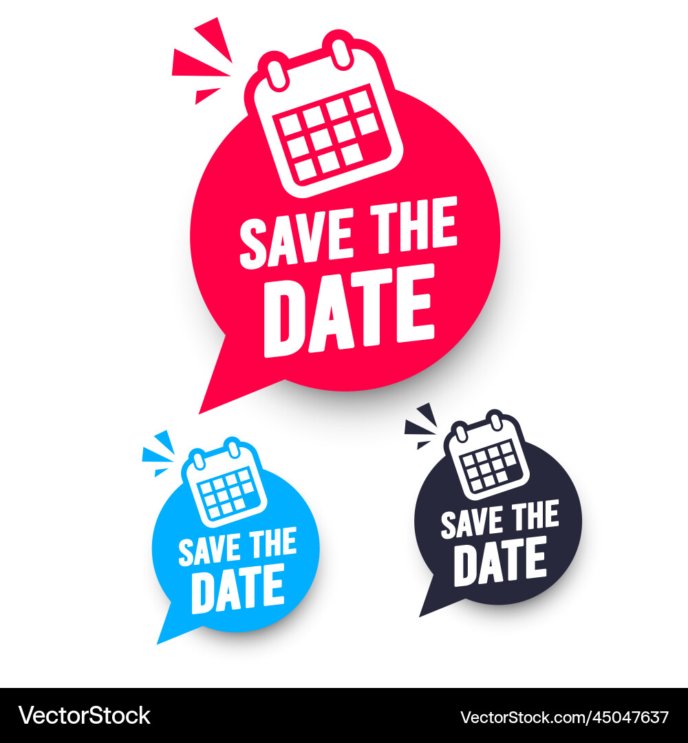 Save the Date Speech Bubbles Vector Image