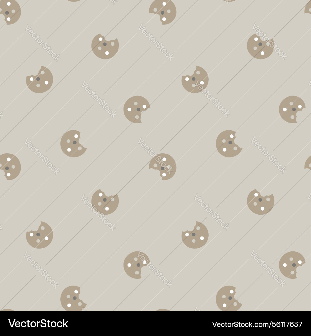 Seamless minimal cookie repeat pattern vector image