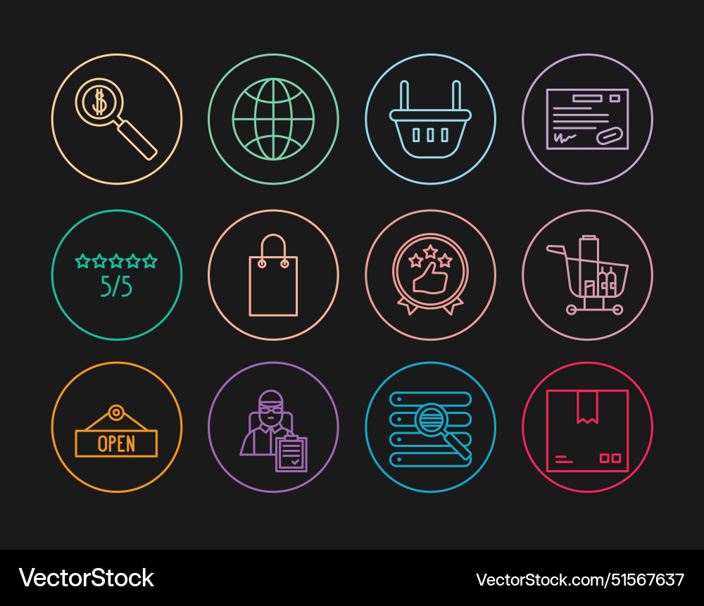 Set line cardboard box with traffic symbol Set line cardboard box with traffic symbol vector image