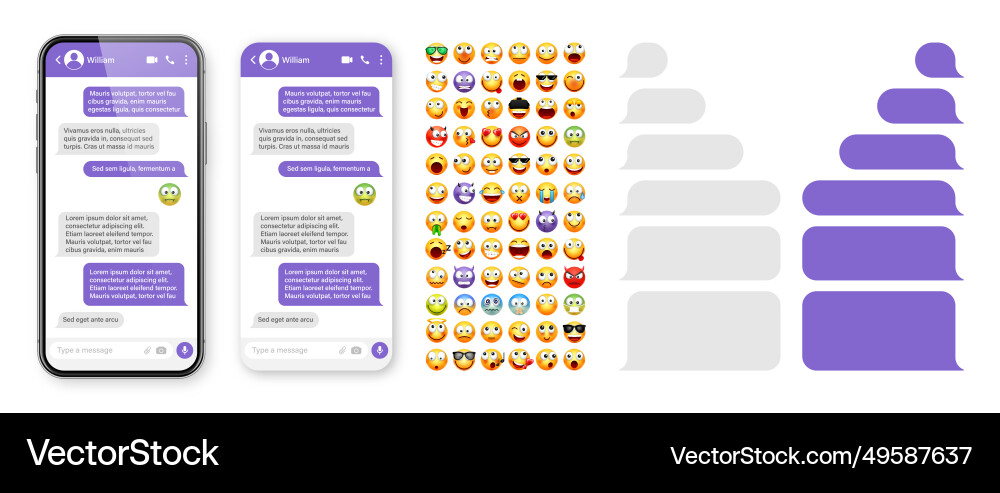 Smartphone messaging app user interface design Vector Image