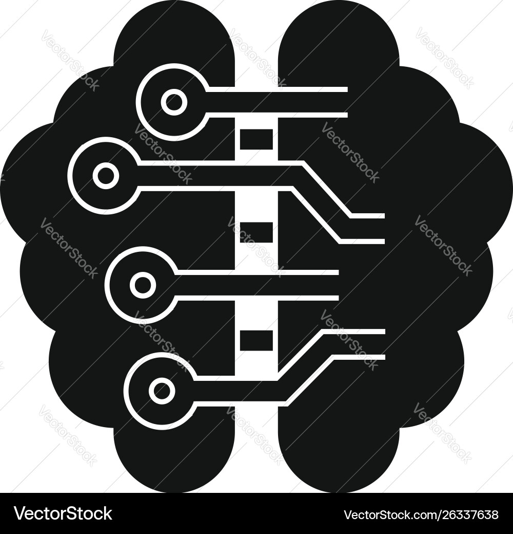 Ai smart brain icon simple style Ai smart brain icon simple style vector image