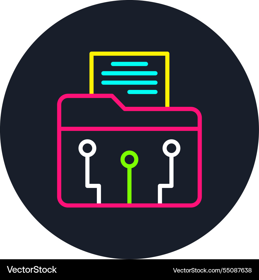 Folder line multi color icon Vector Image