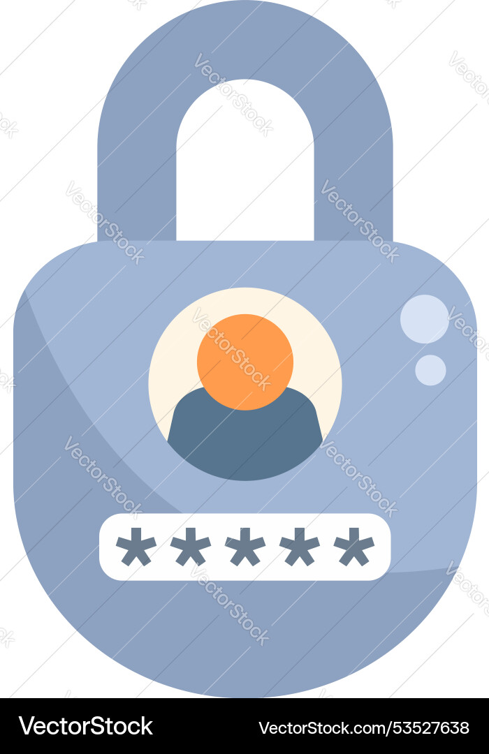 Padlock protecting user account with password Padlock protecting user account with password vector image
