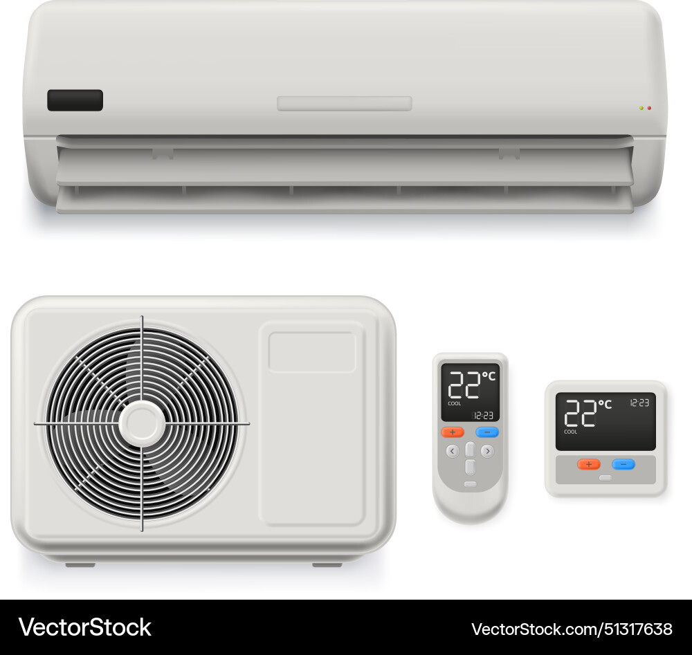 Realistische Split System Klimaanlage Home Realistische Split System Klimaanlage Home vektorbild