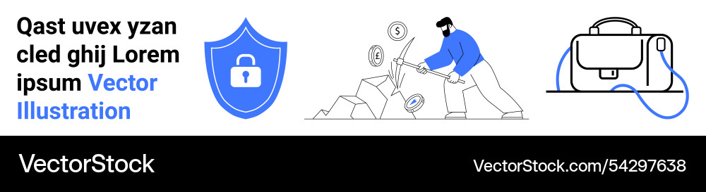Secure payment solutions with conceptual digging Secure payment solutions with conceptual digging vector image