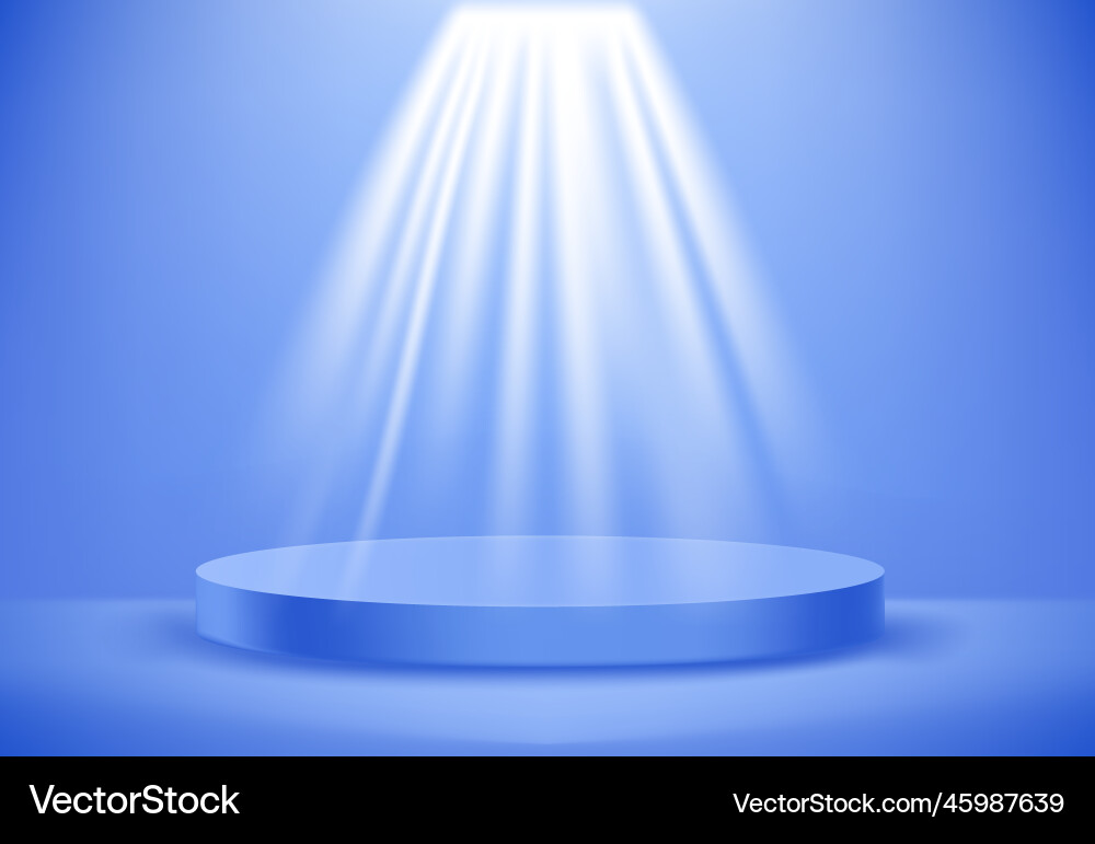 Empty illuminated room with round platform Empty illuminated room with round platform vector image