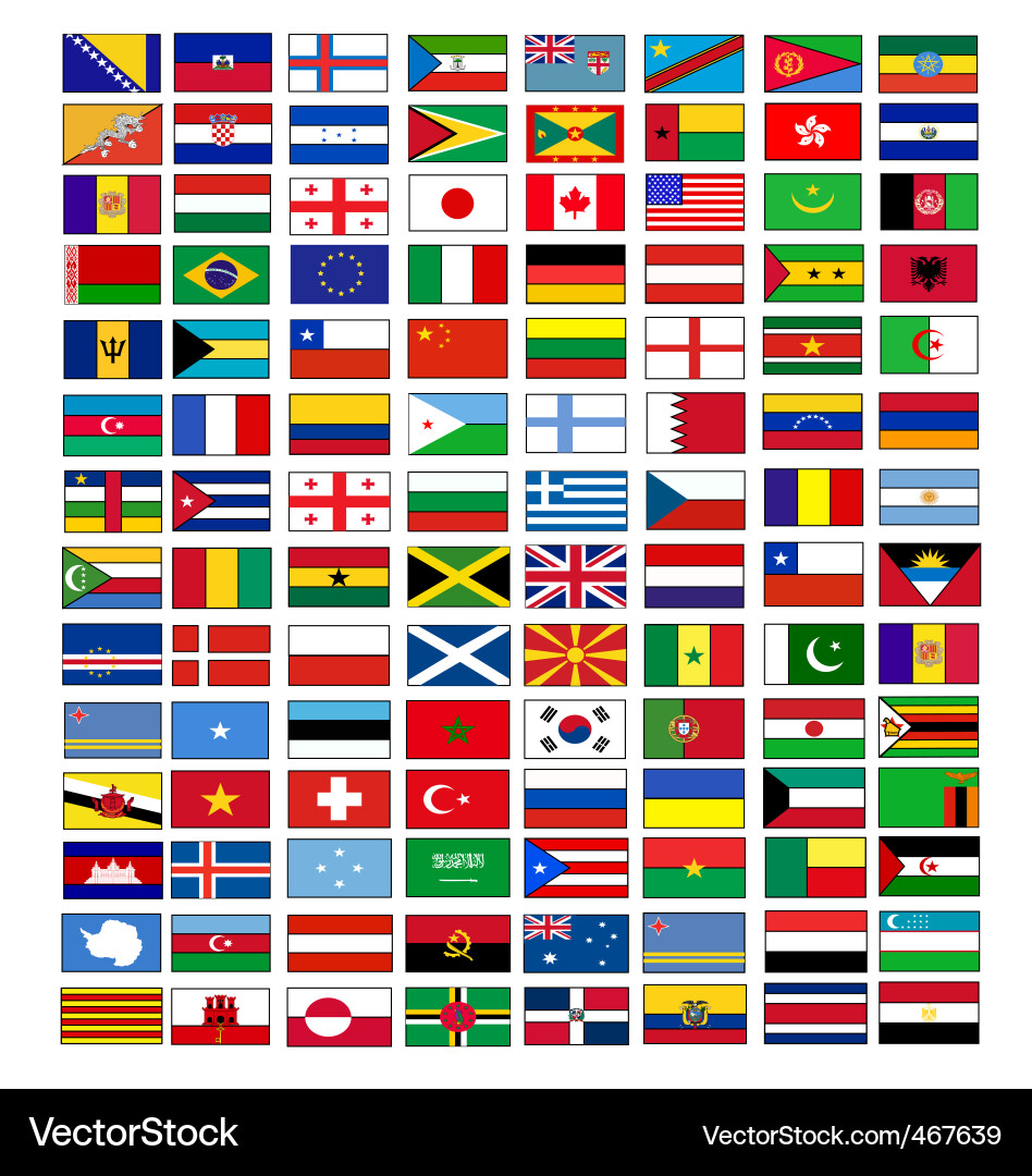 Global Flags Collection vector image