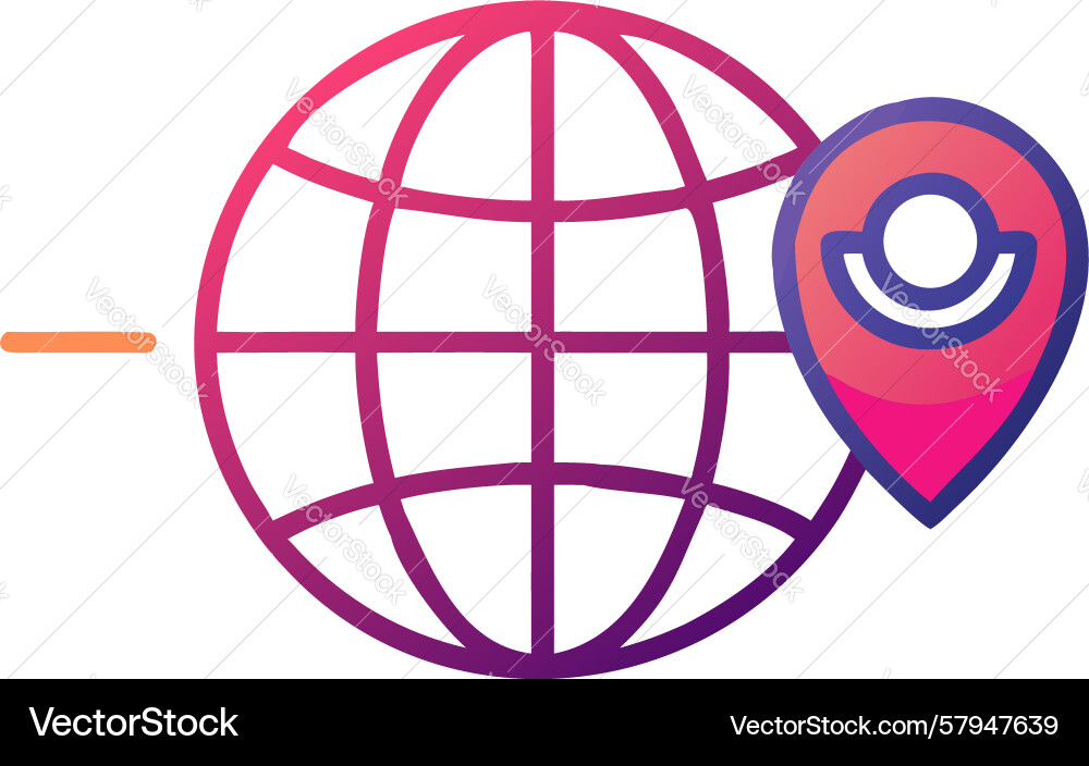 Global Pointer Icon - Location Vector Image
