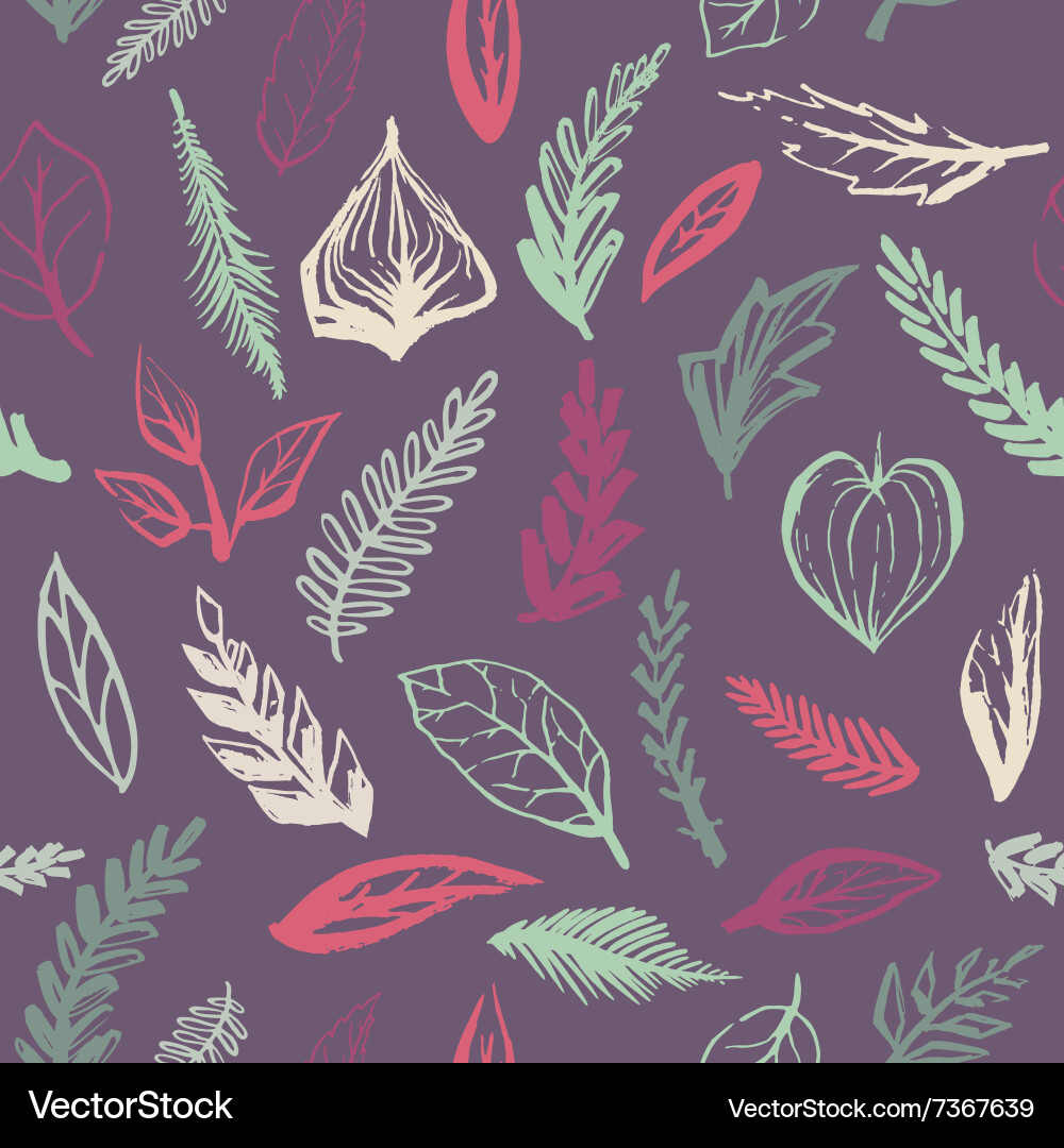 Leaf Brush Strokes Pattern vector image