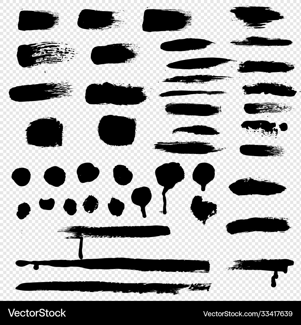 Schwarze Blobs große Set transparent Hintergrund vektorbild