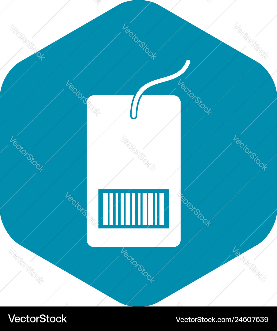 Tag with bar code icon simple style Tag with bar code icon simple style vector image