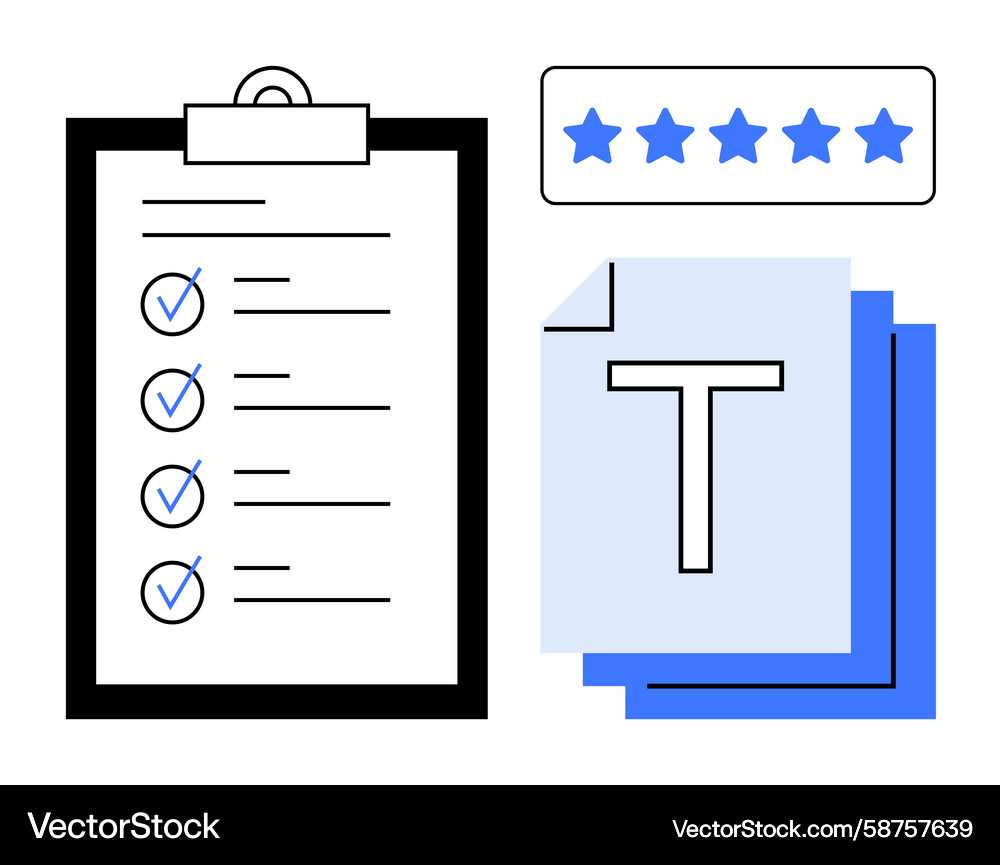 Task Completion & Review Vector Image