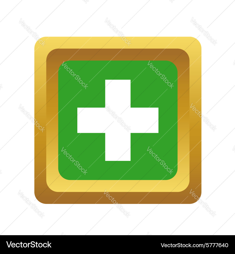 Add square button volumetric Vector Image