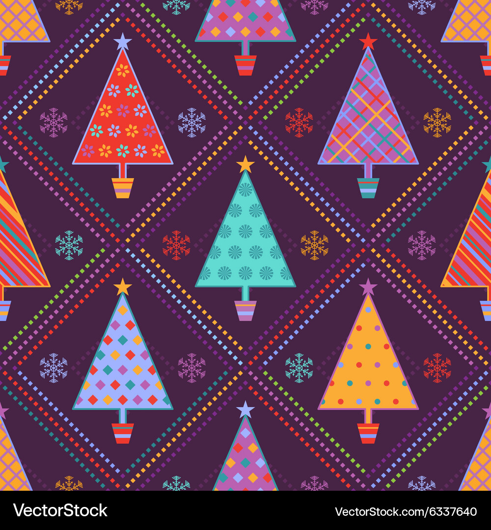 Background with multicolored fir trees Vector Image