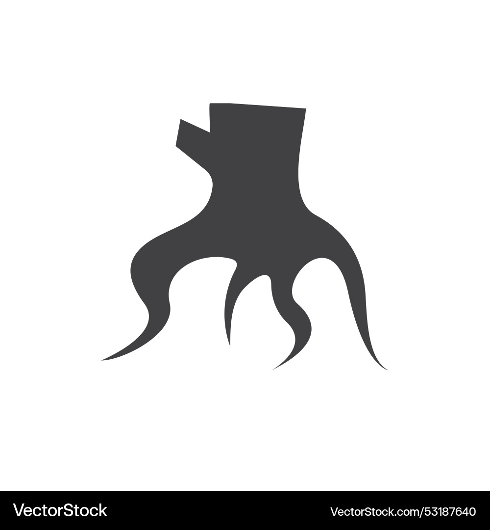 Black tree root element icon design template Vector Image