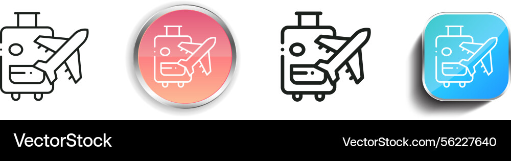 Luggage icon thin linear regular and button style vector image