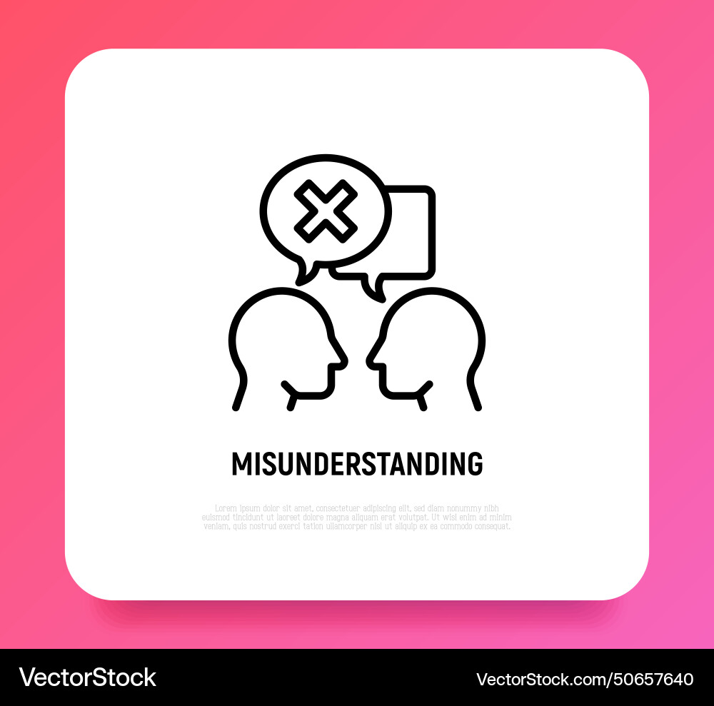 Misunderstanding in conversation between two Misunderstanding in conversation between two vector image