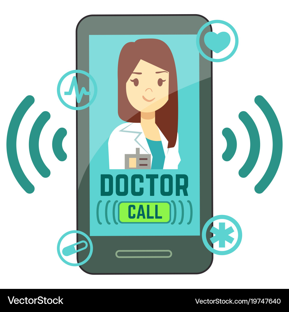 Mobile Gesundheit Beratung vektorbild