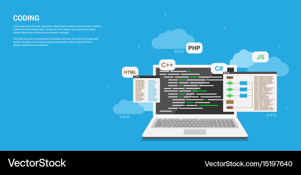 Modern Coding Technology Banner vector image