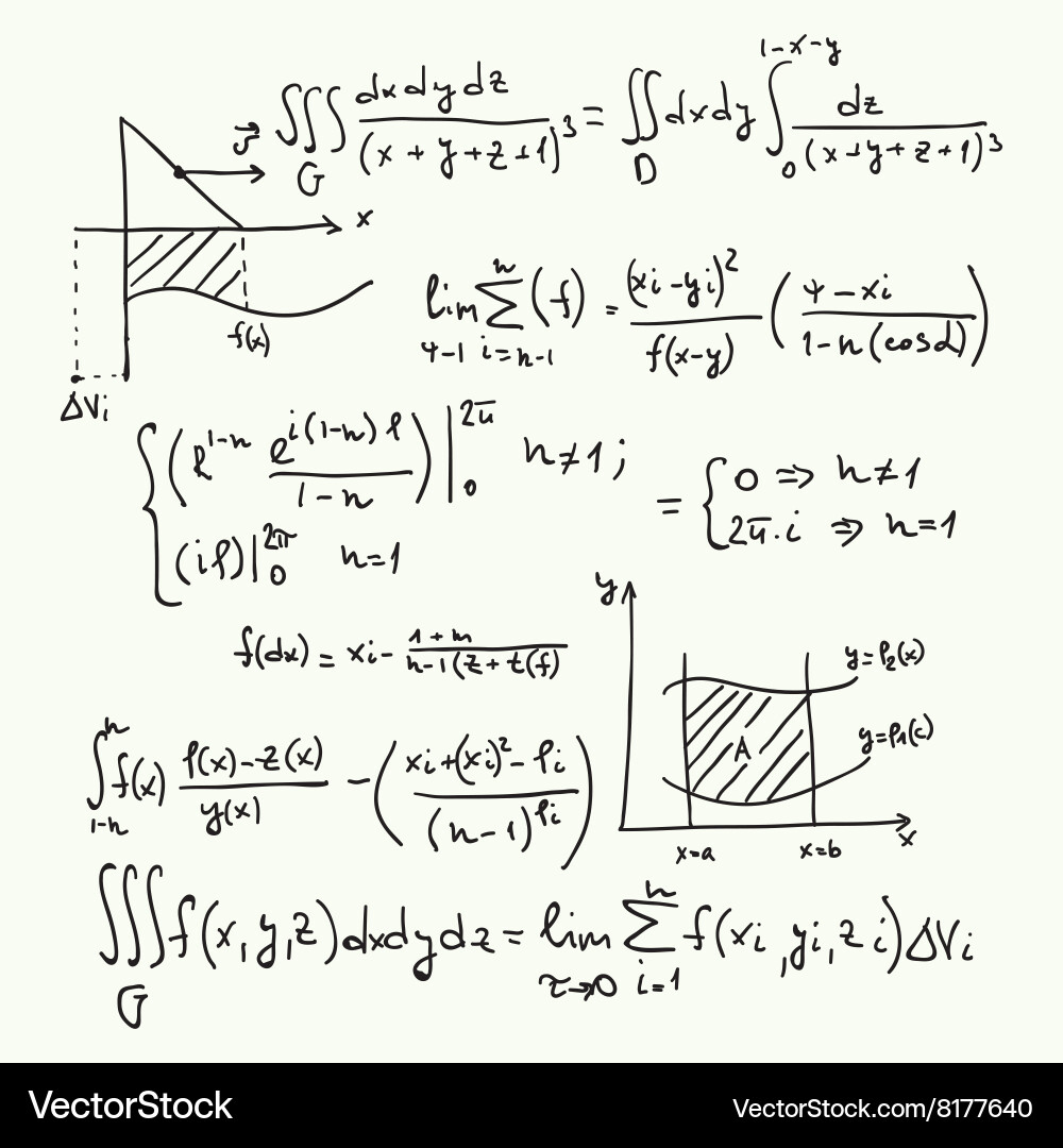 Pattern with mathematical formulas vector image