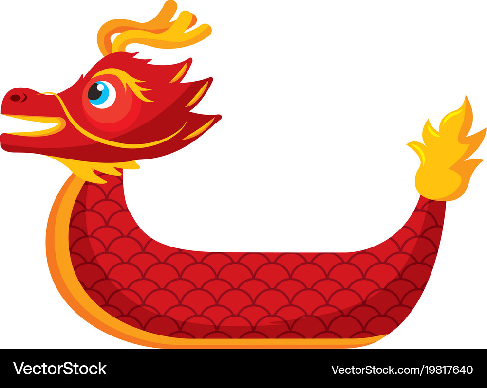 Red dragon boat cartoon chinese – Royalty-Free Vector | VectorStock