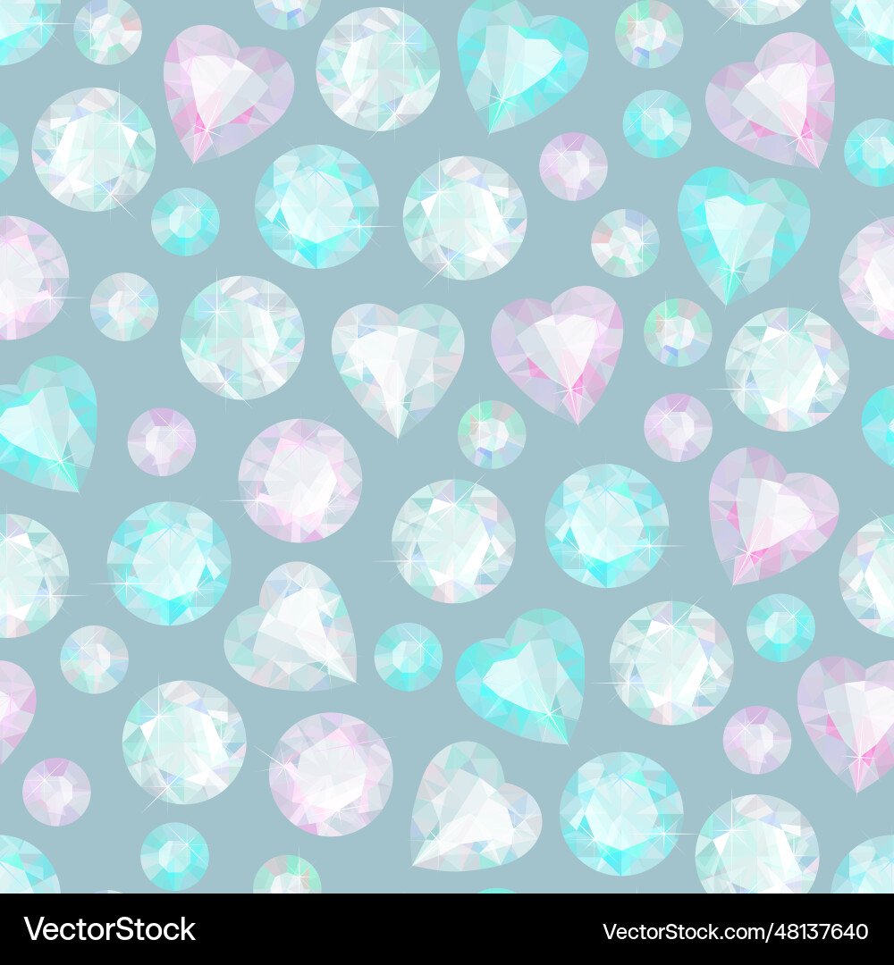 Shiny diamonds of different shape pattern vector image