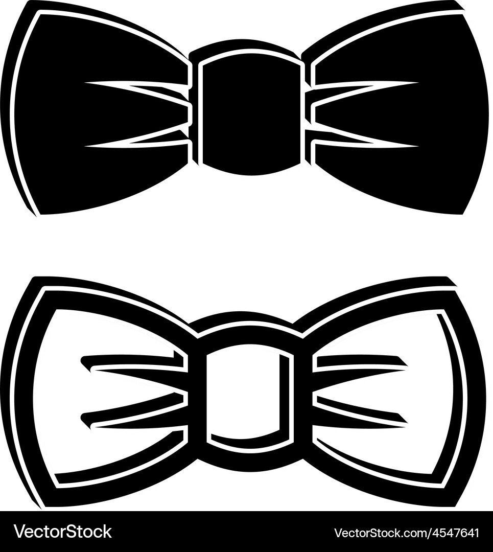 3d bow tie black symbols Vector Image