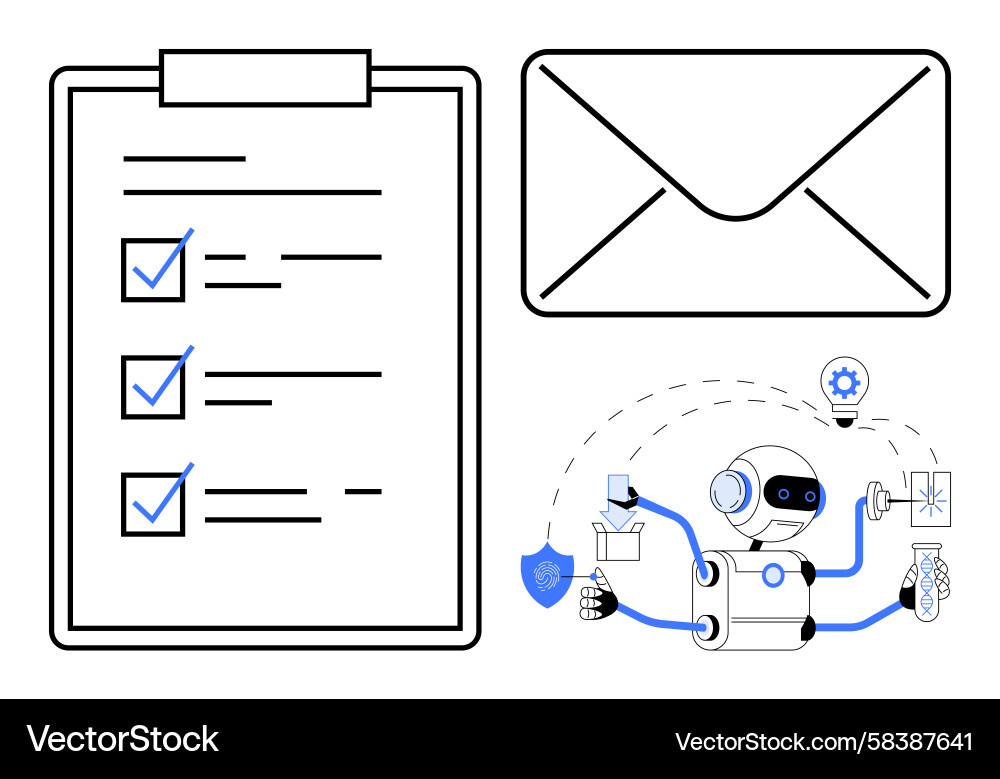 AI Task Automation & Workflow Vector Image