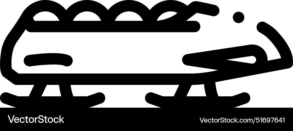 Bobsled icon thin linear style design isolated Bobsled icon thin linear style design isolated vector image
