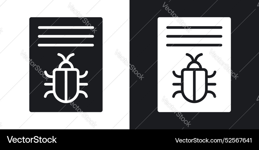 Bug report icon set on white background Vector Image