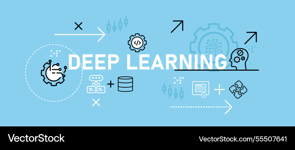 Deep learning ai artificial intelligence system Vector Image