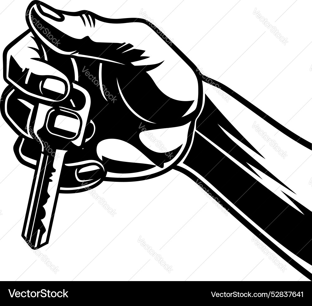 Holding the key access emblem secure solution Holding the key access emblem secure solution vector image