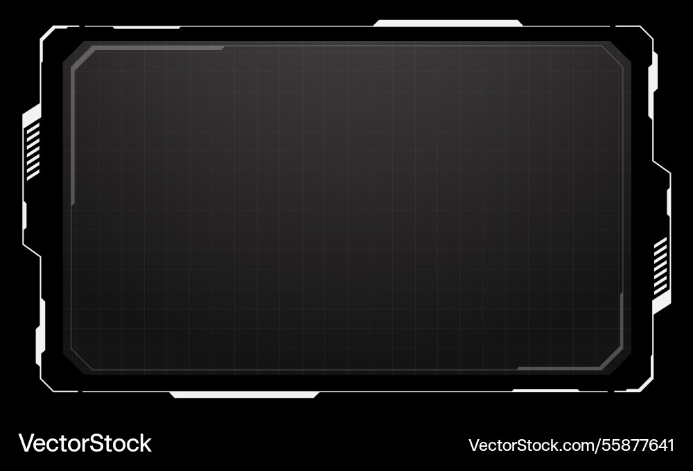 Hud frames white grey user interface elements Hud frames white grey user interface elements vector image