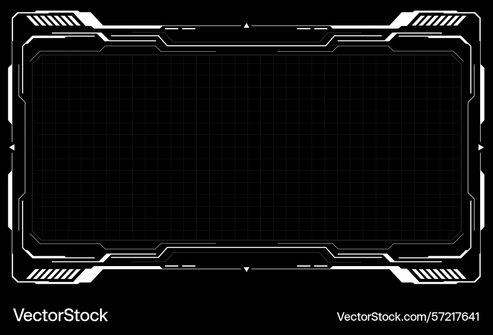 Hud frames white grey user interface elements Hud frames white grey user interface elements vector image