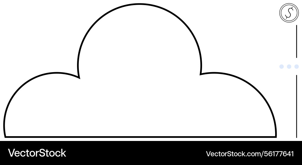 Minimalist cloud shape with simple line design Minimalist cloud shape with simple line design Vector Image