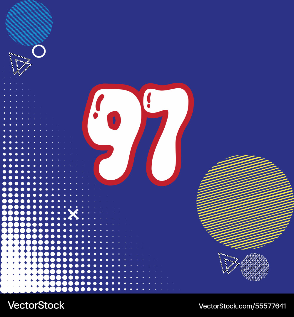 Number font design with decorative dots Vector Image