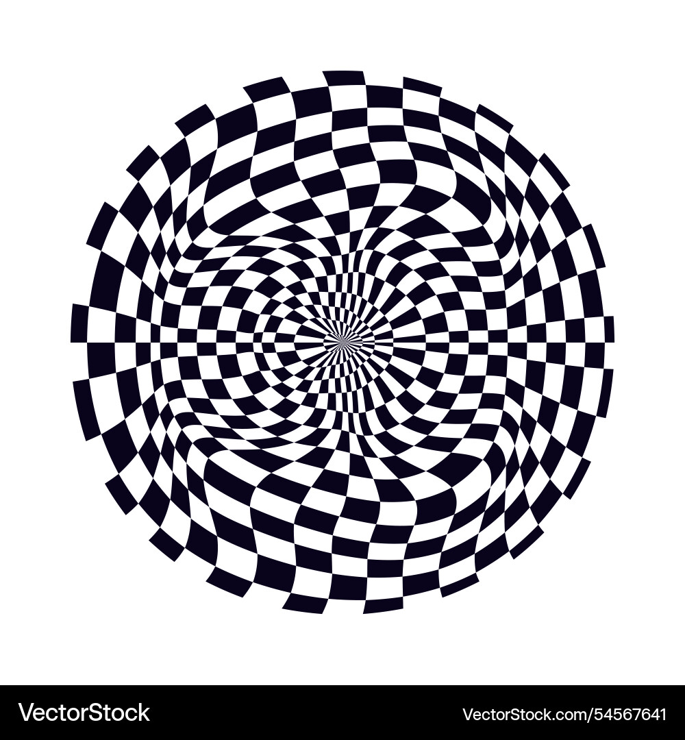Psychedelic checkerboard pattern Vector Image