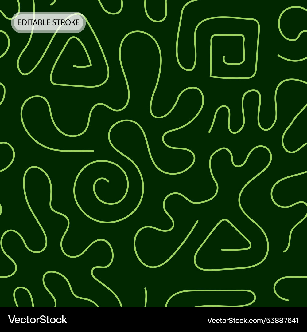 Seamless abstract pattern with editable stroke vector image