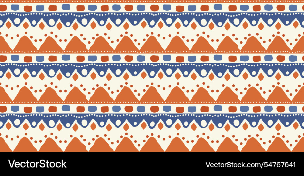 Seamless pattern of hills and repeating shapes Vector Image