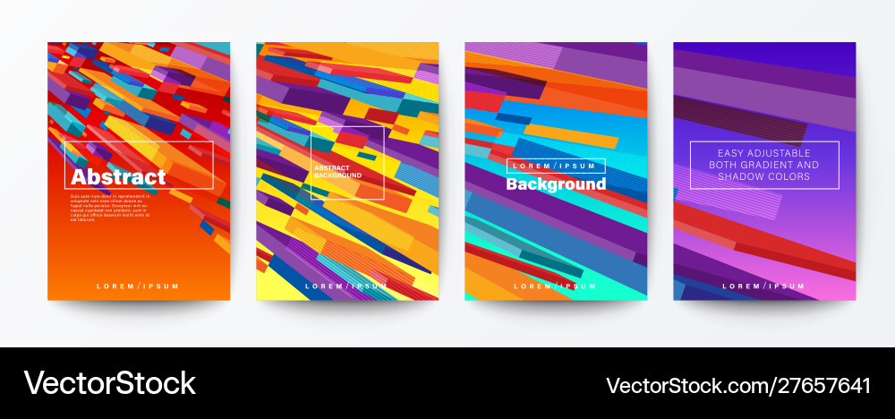 Set abstract colorful flying block particle Set abstract colorful flying block particle Vector Image