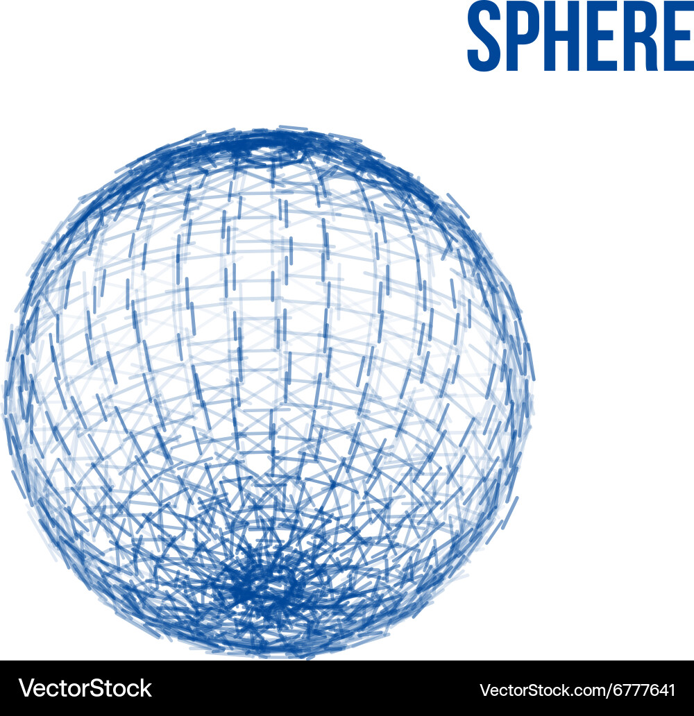 Sphere from lines wireframe mesh polygonal element vector image