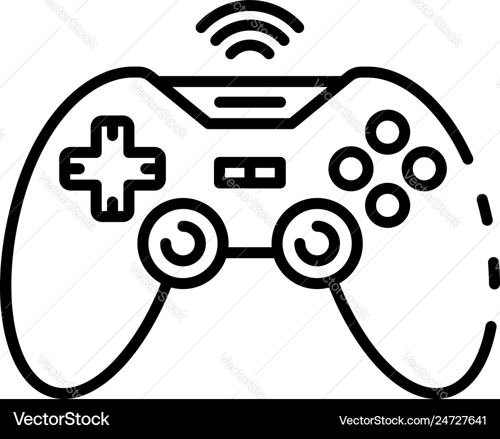 Wireless game joystick icon outline style Wireless game joystick icon outline style vector image