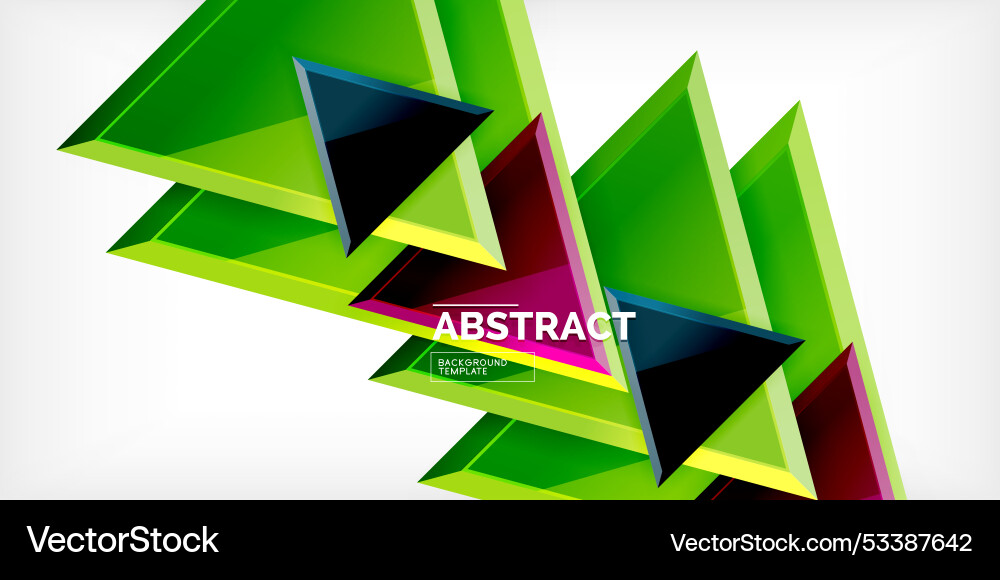 Abstract background - colorful triangles with 3d Abstract background - colorful triangles with 3d Vector Image