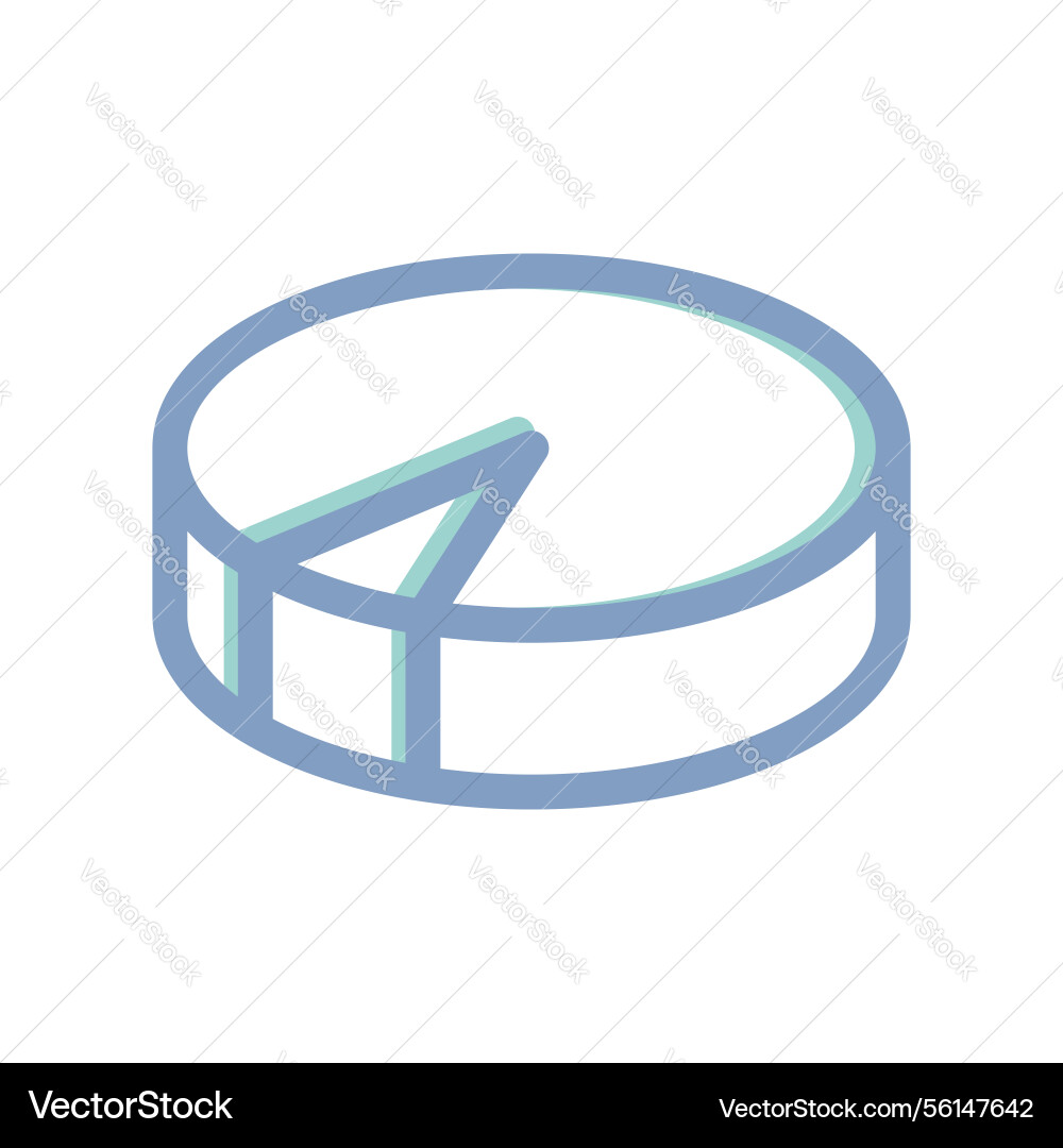 An icon made in a simplified style graph pie vector image