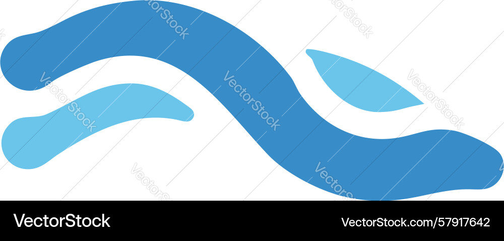 Blue dynamic swish abstract shape for movement vector image