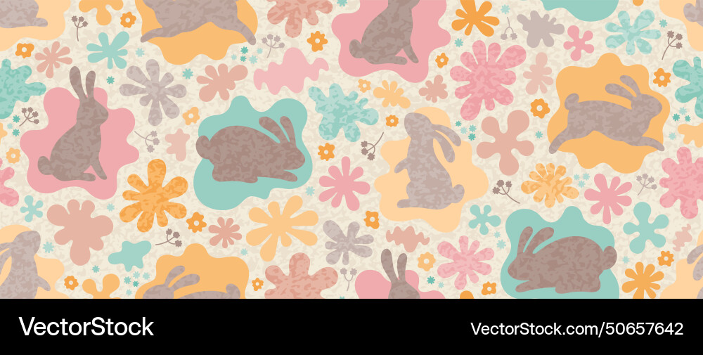 Bunny pattern seamless spring rabbit Royalty Free Vector
