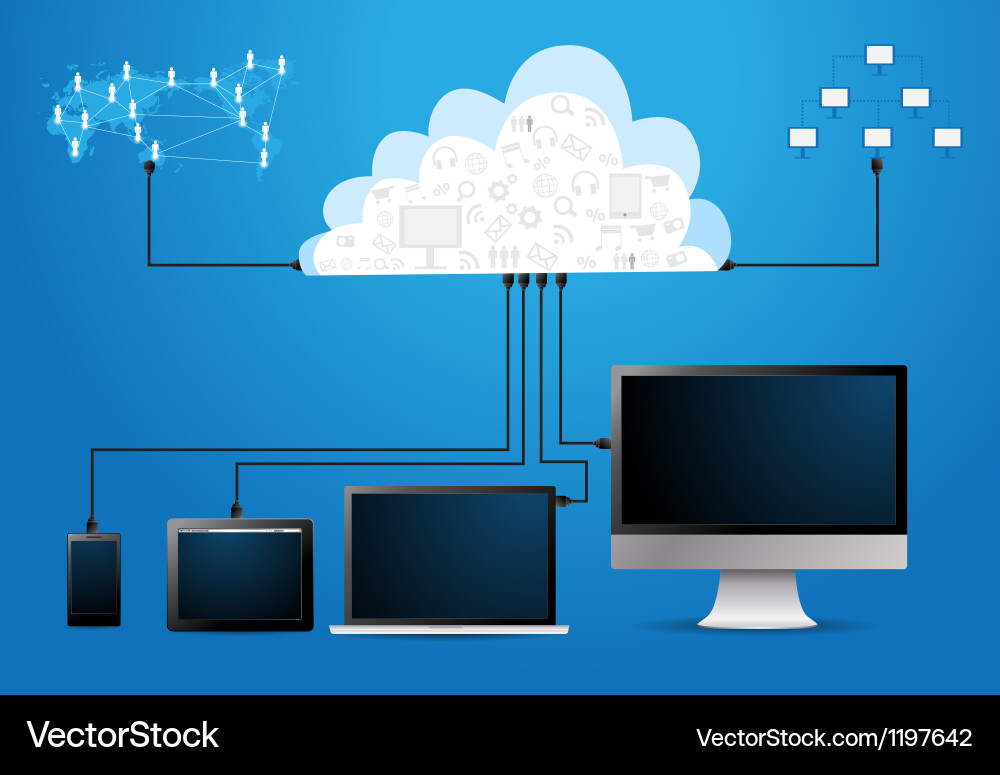 Computer Networks and Connections Vector Image