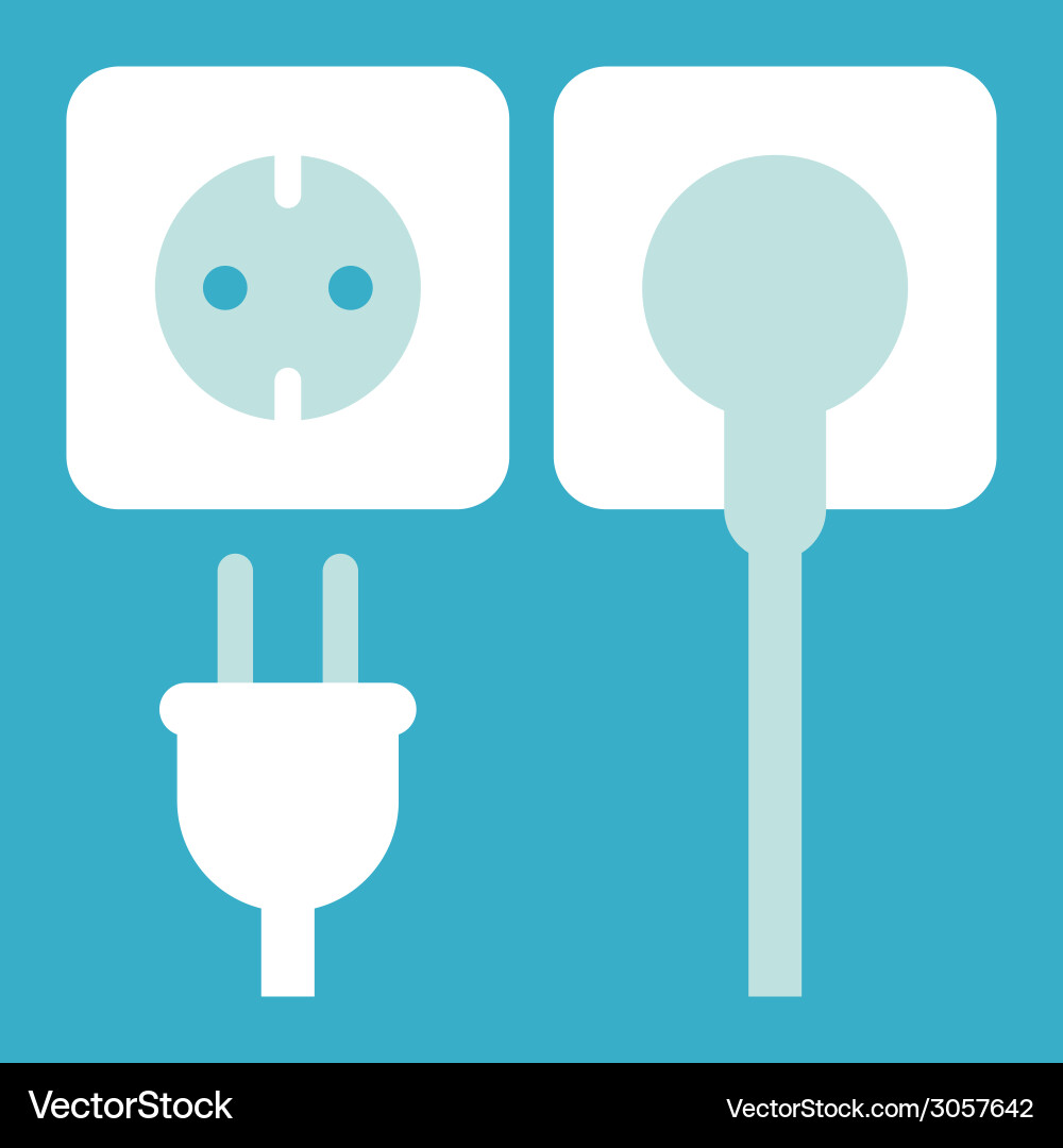 Electrical Plug and Socket Icon Vector Image
