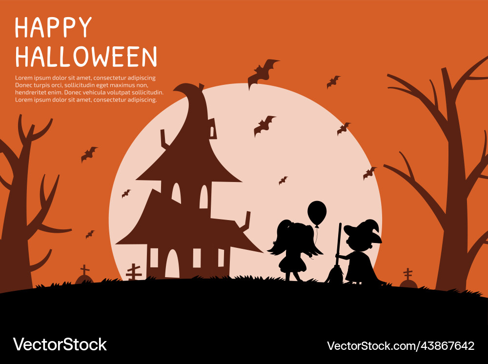 Halloween children party poster happy cute Halloween children party poster happy cute vector image