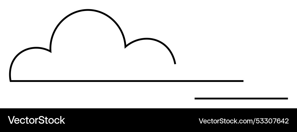 Minimalistic cloud symbol with horizontal lines Minimalistic cloud symbol with horizontal lines vector image